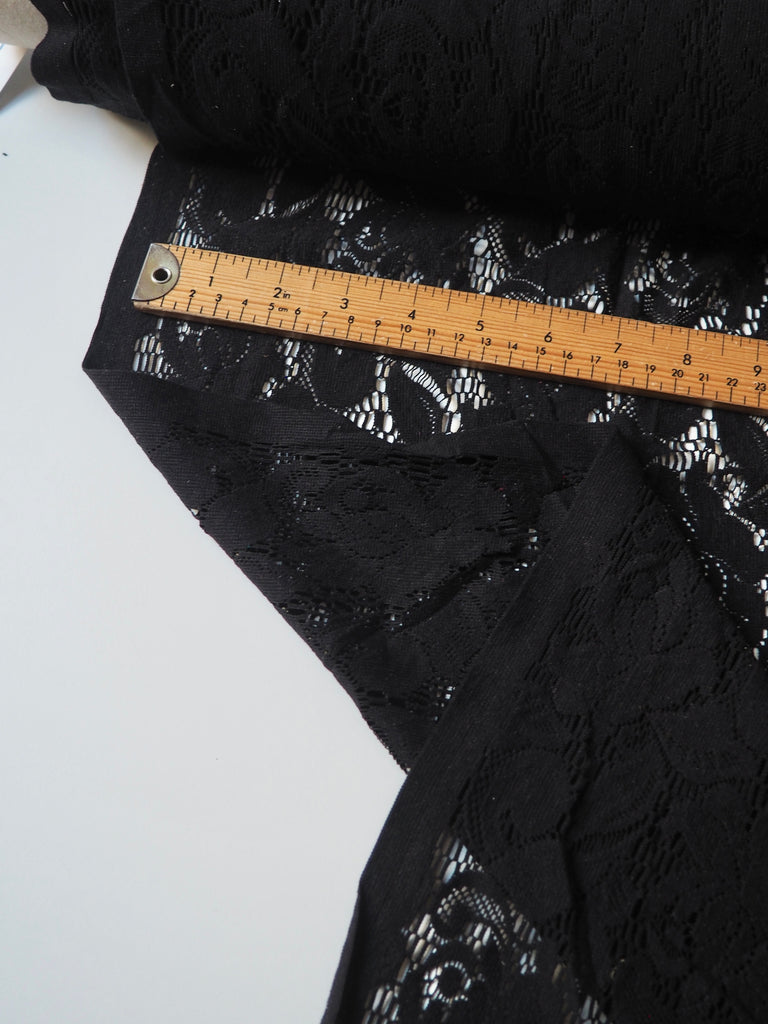 Black Soft Floral Stretch Lace