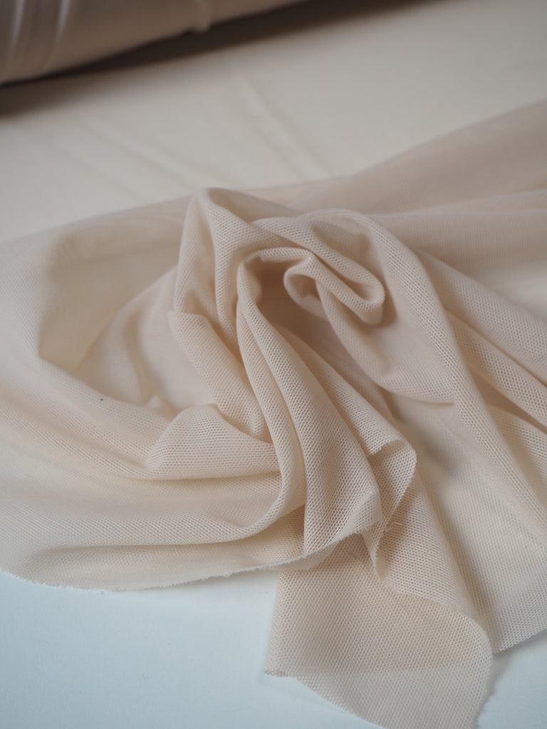 Pale Beige Stretch Mesh