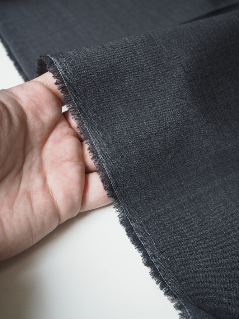 Dark Grey Wool Blend Suiting