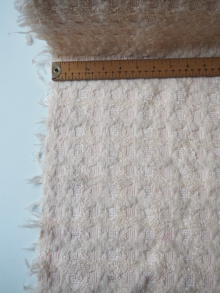Peach Check Tweed Wool Coating