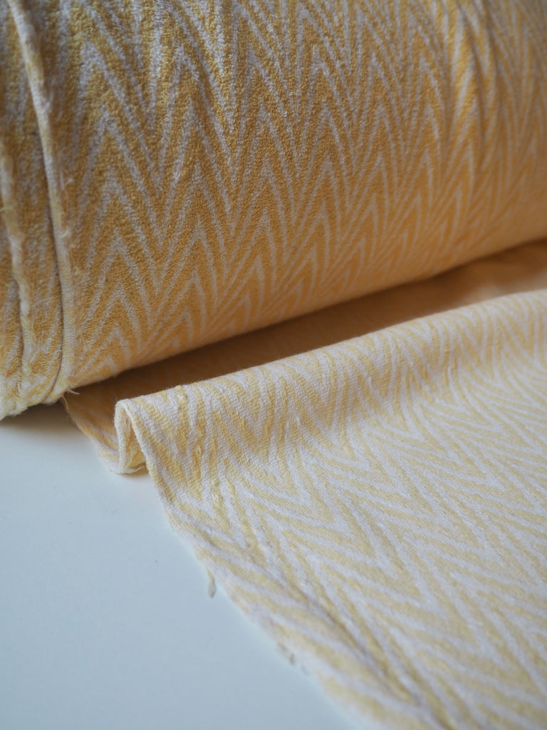 Yellow Chevron Cotton Loopback Jersey