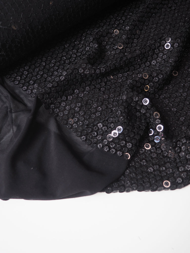 Black Glitter Sequin Stretch Mesh