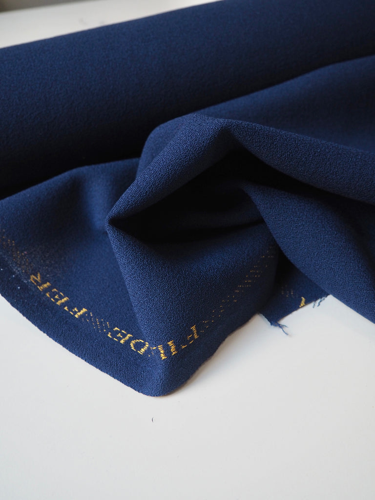 Deep Blue Wool Crepe