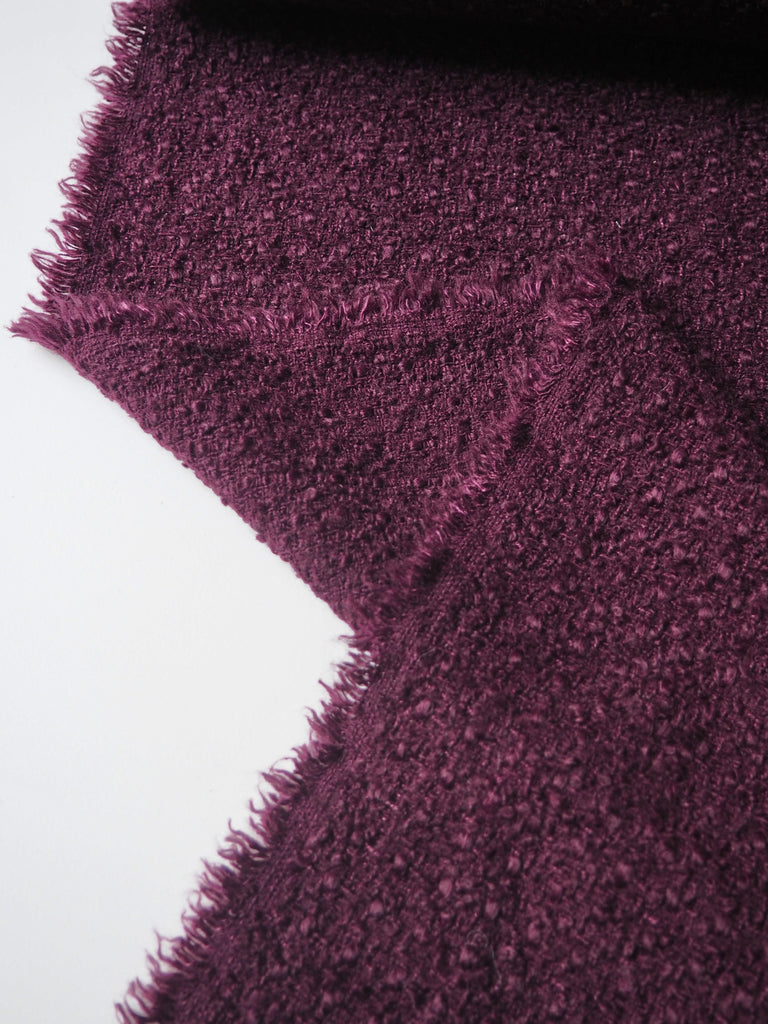 Merlot Wool Blend Tweed Bouclé