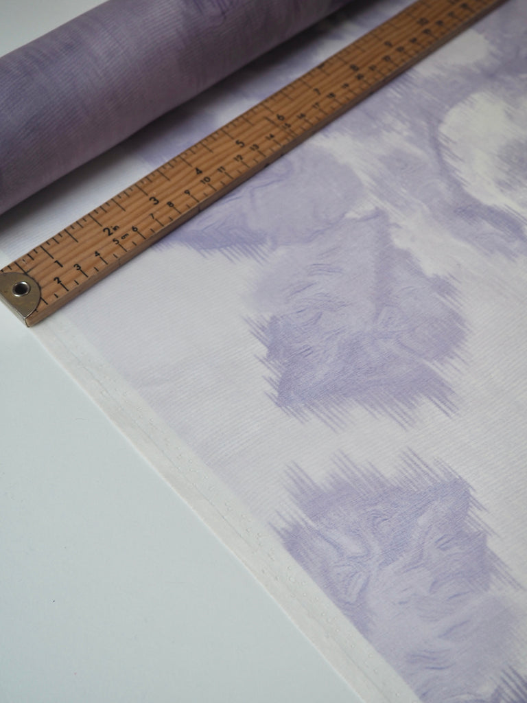Purple Moiré Rose Silk Organza