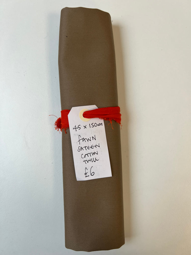 Fawn Sateen Cotton Twill Remnant