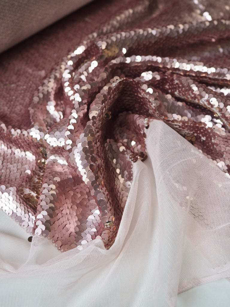 Pink + Rose Gold Mermaid Sequin Tulle