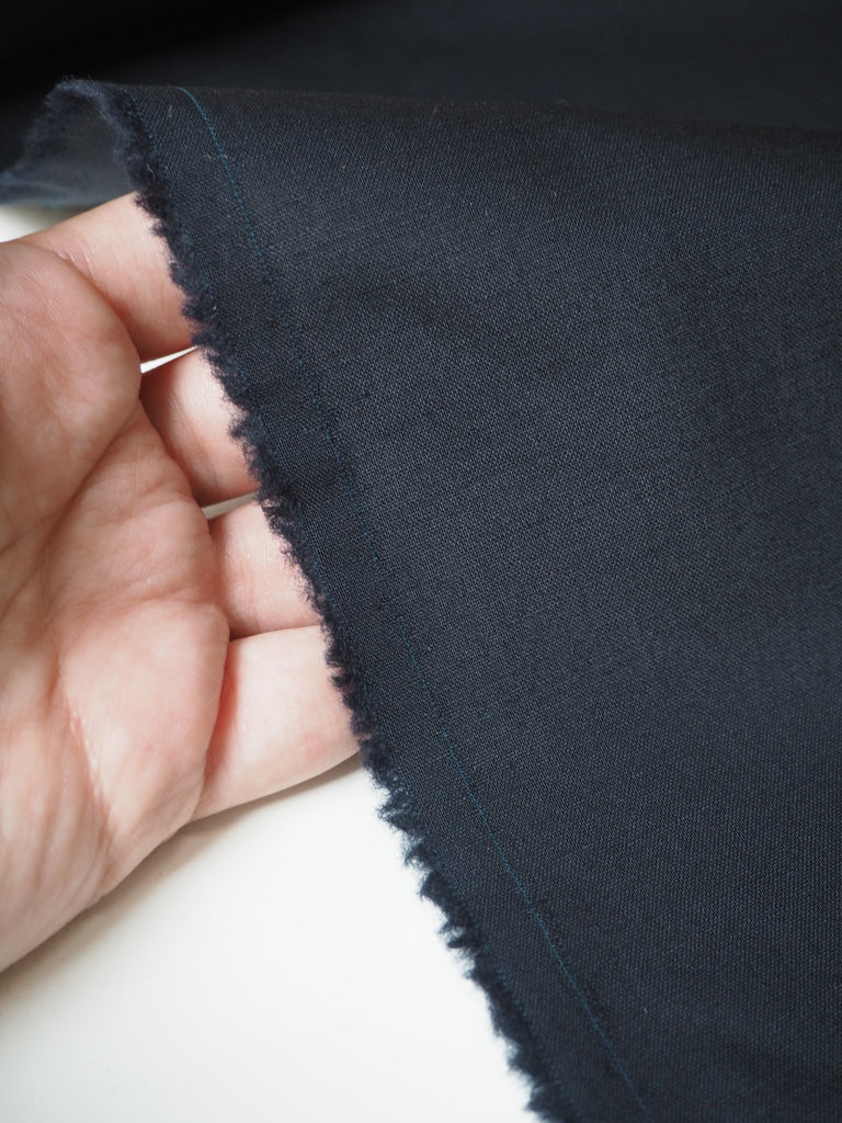 Navy Stretch Wool Suiting