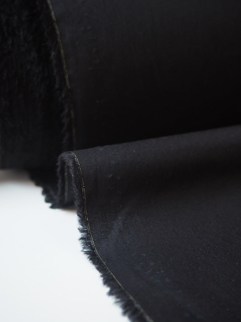 Black Sateen Crisp Cotton Poplin