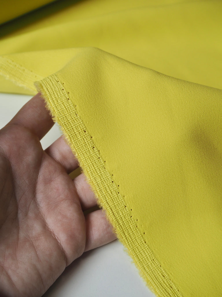 Yellow-Green Stretch Viscose/Acetate Crepe-Backed Satin