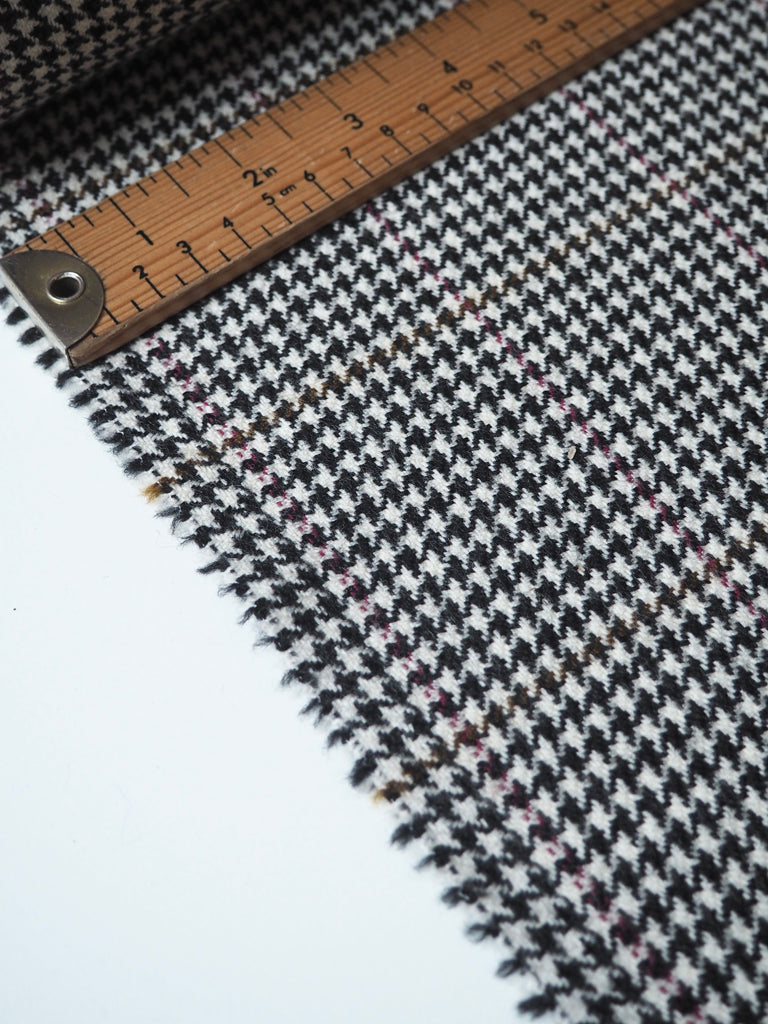 Black Multi Check Houndstooth Wool