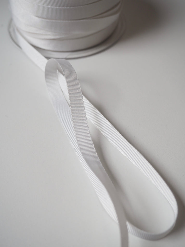 White Shiny Grosgrain Ribbon 10mm