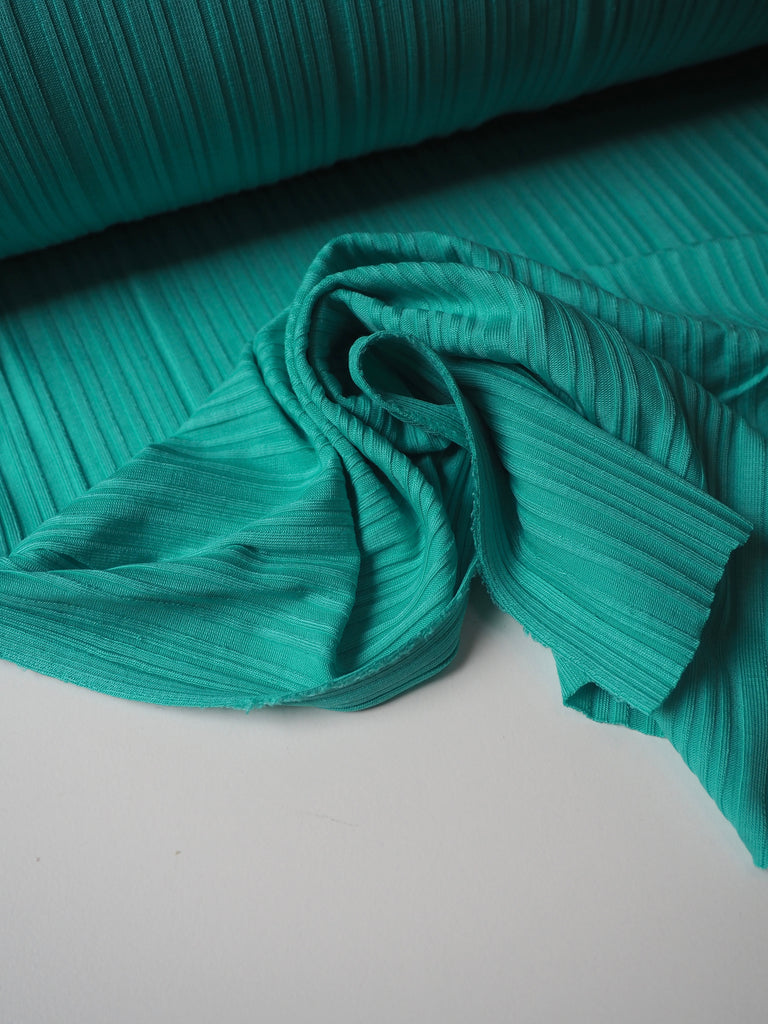 Bright Mint Ribbed Satin Jersey