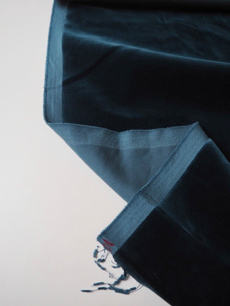 Sea Blue Cotton Velvet