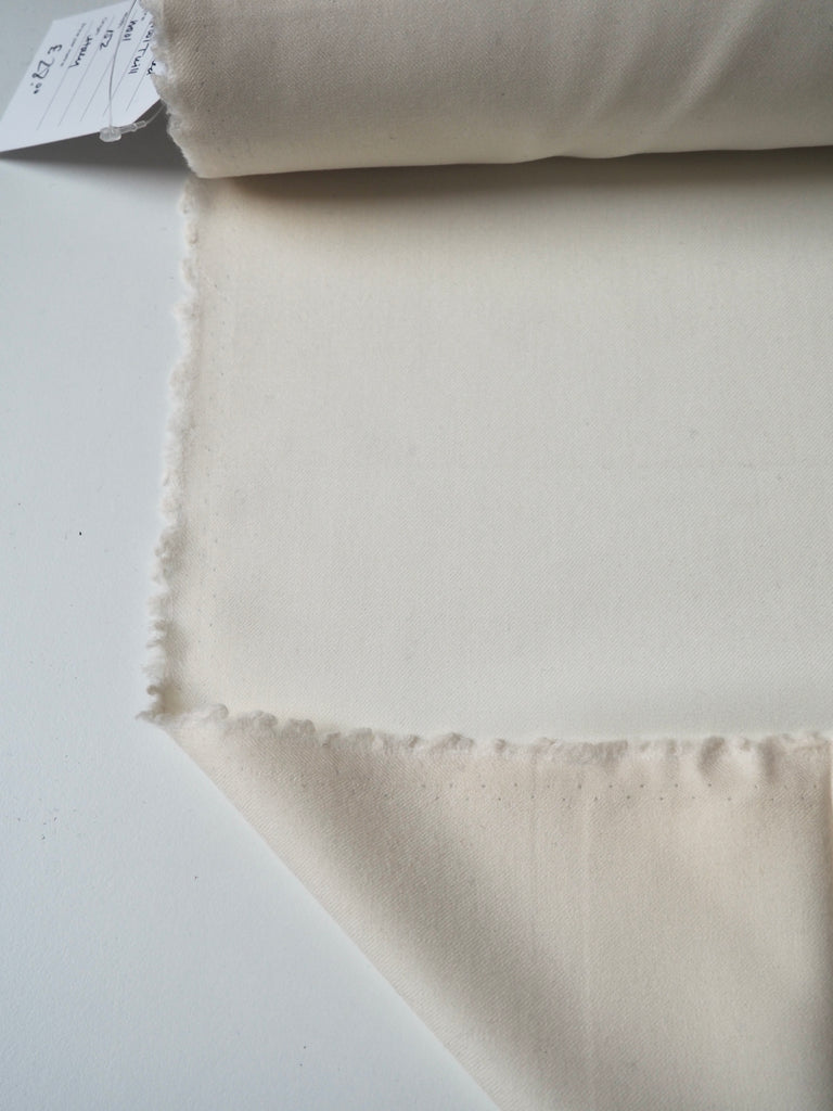 Cream Brushed Wool Twill