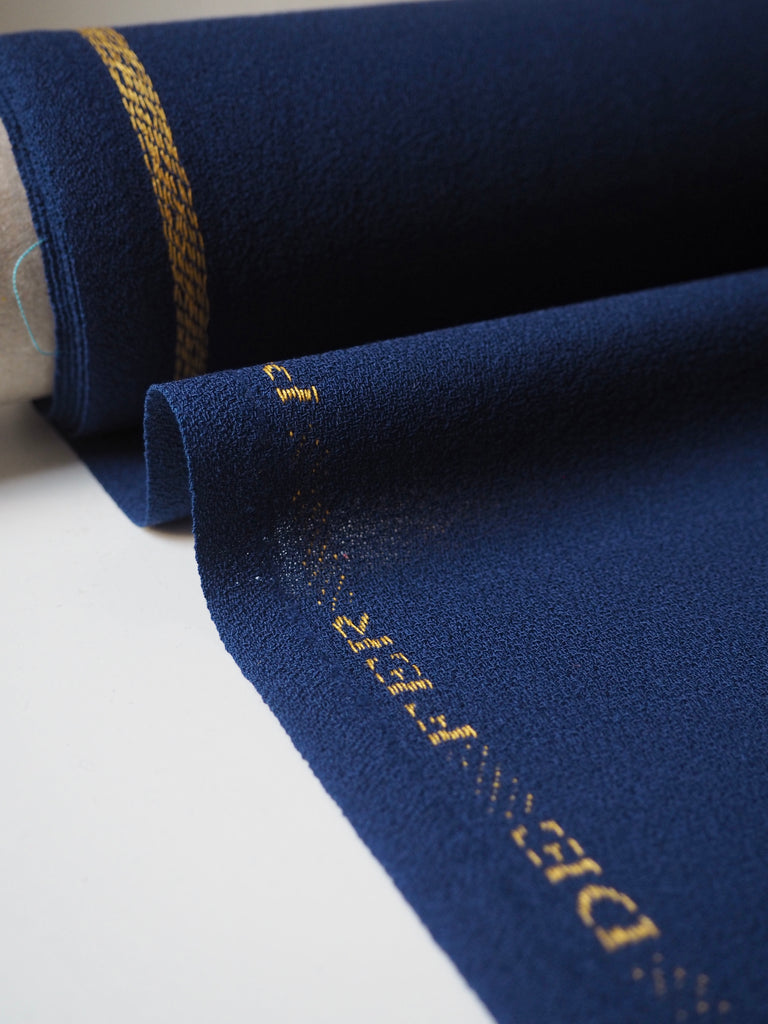 Deep Blue Wool Crepe