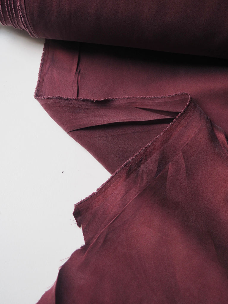 Burgundy Stretch Washed Silk Satin