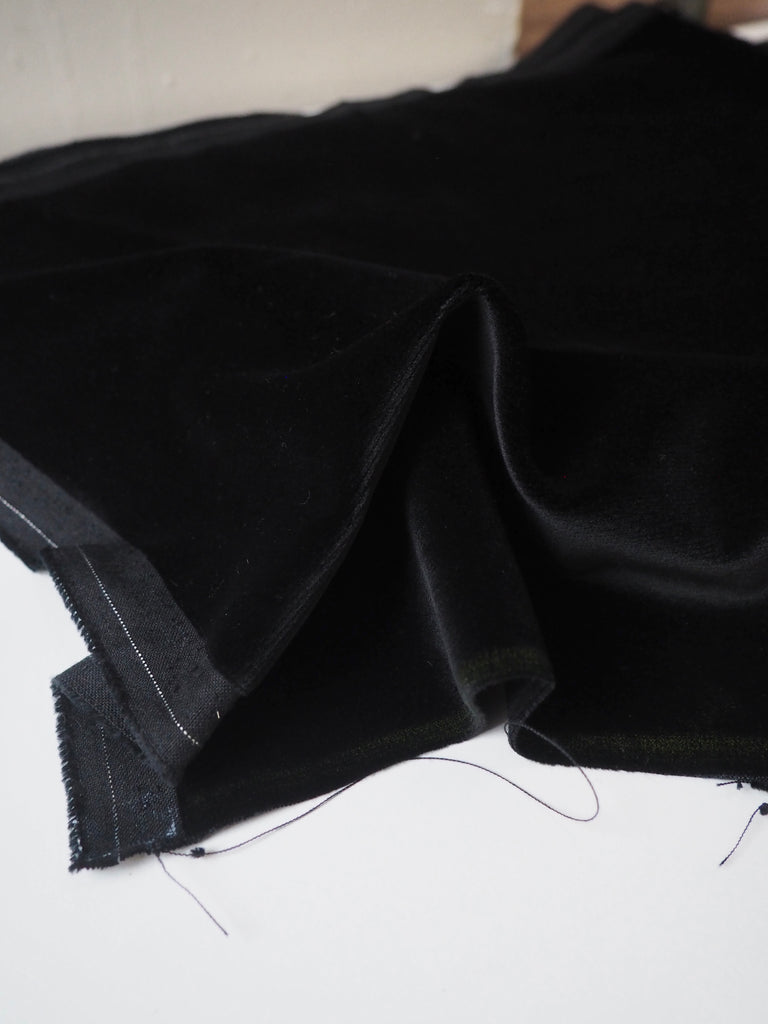 Jet Black Cotton Velvet