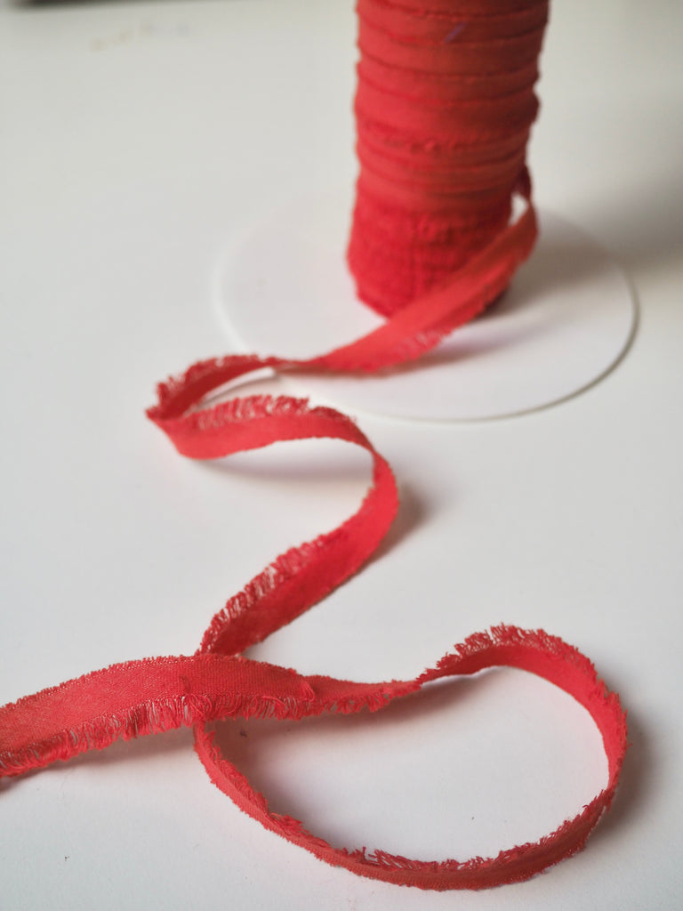 Coral Red Fringe Trim 15mm