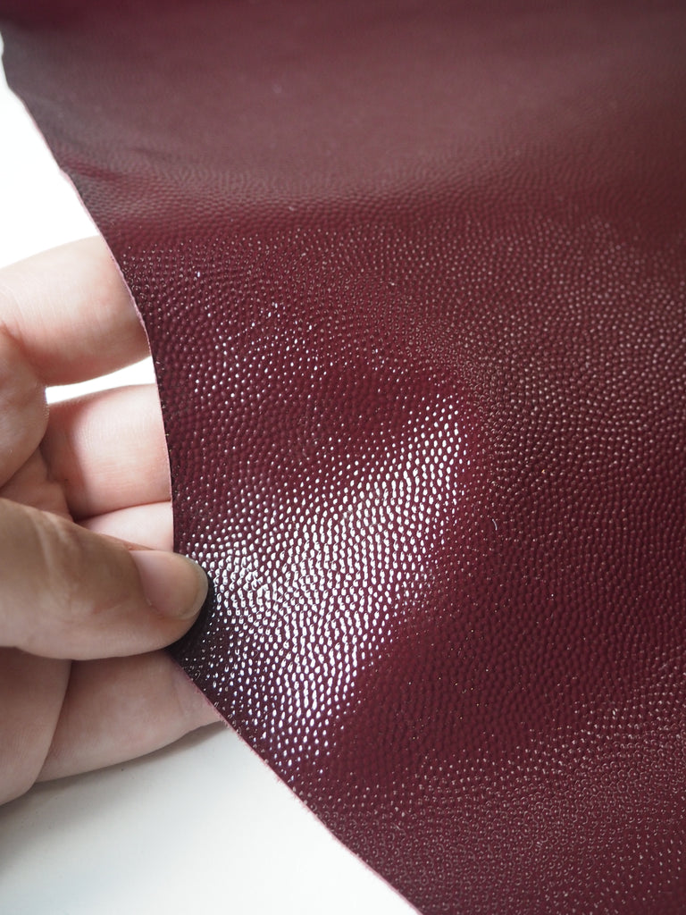 Deep Merlot Embossed Shiny Calfskin