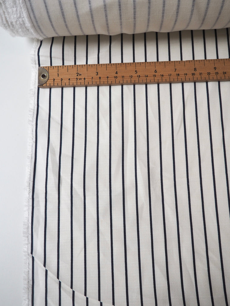 Navy Stripe Linen/Viscose