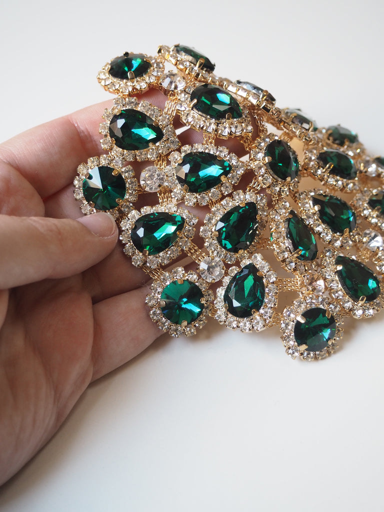 Emerald Gold Crystal Embellishment