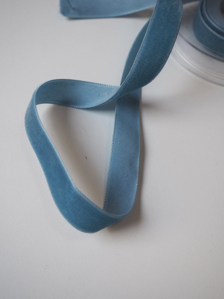 Berisfords Blue Velvet Ribbon 16mm