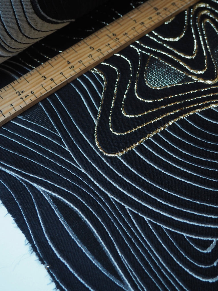 Golden Wave Jacquard Cloqué
