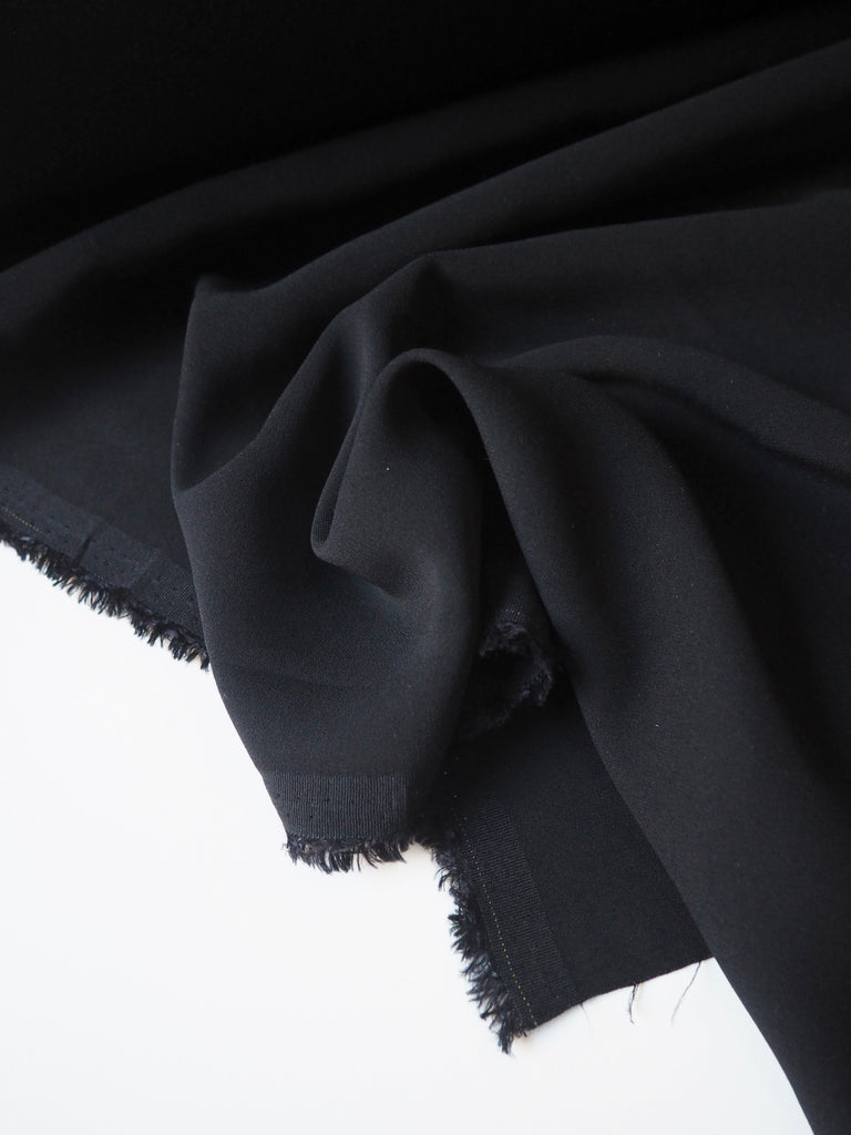 Black Satin-Backed Viscose/Acetate Crepe