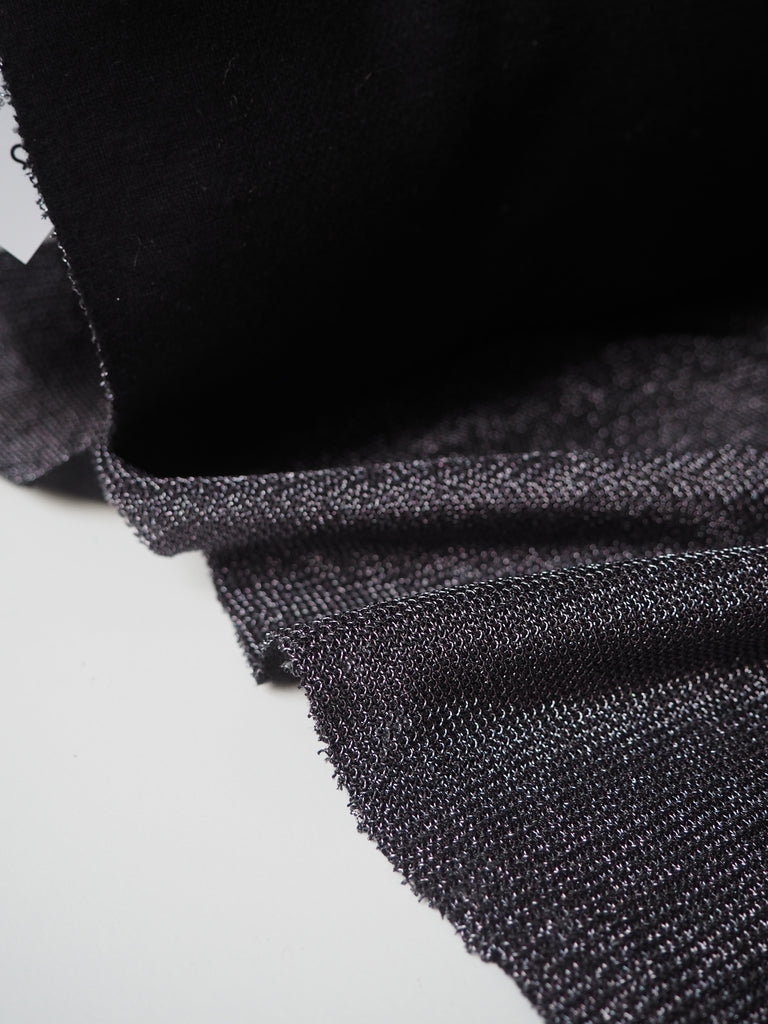 Gunmetal Chainmail Knit Bonded Jersey