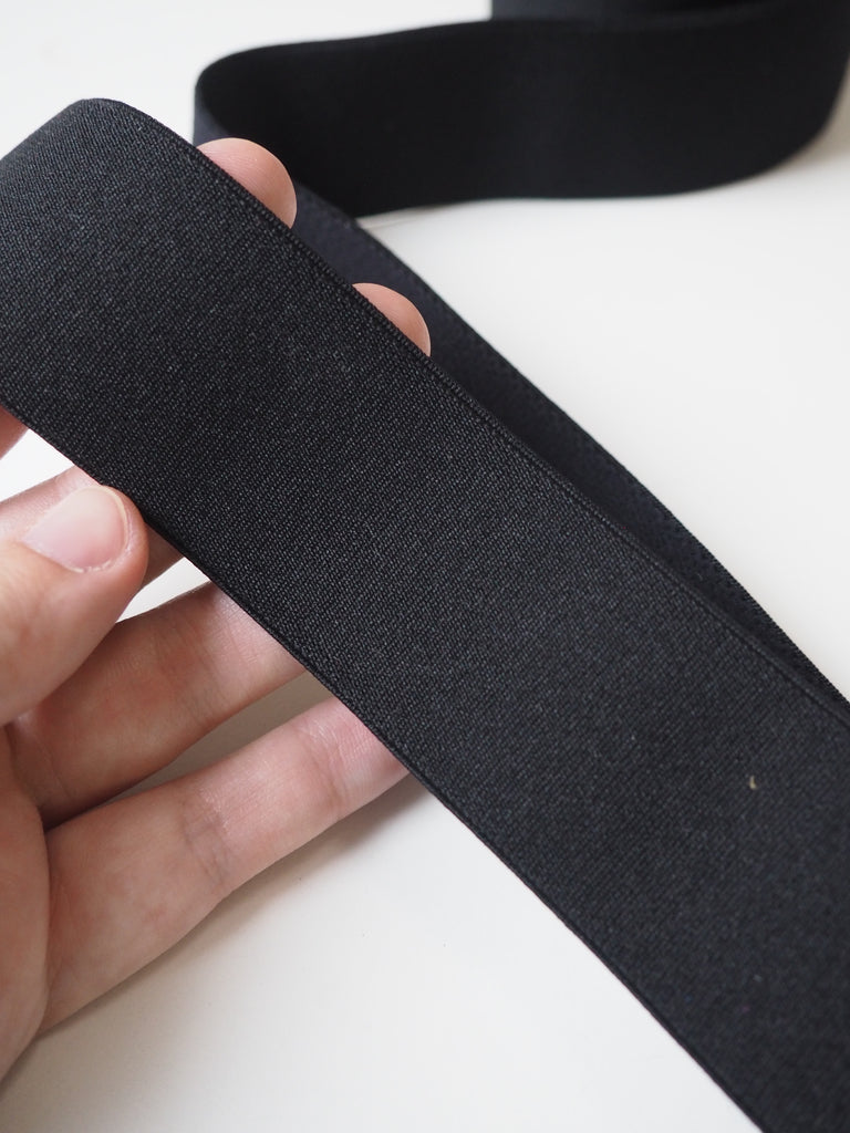 Black Plush Elastic 40mm