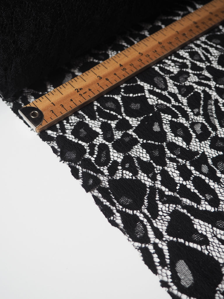 Black Animal Stretch Lace