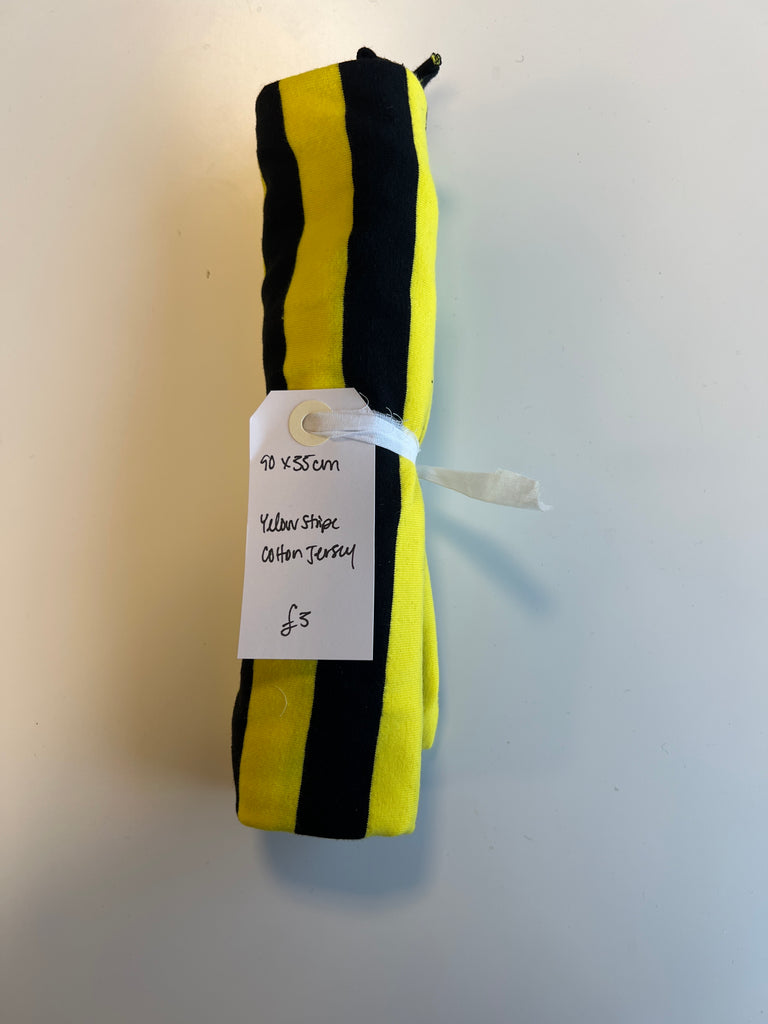 Yellow Stripe Cotton Jersey Remnant