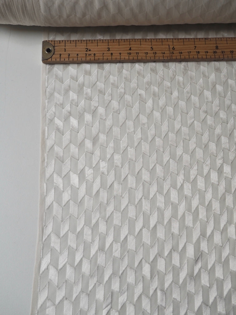 Ivory Burnout Silk Chiffon