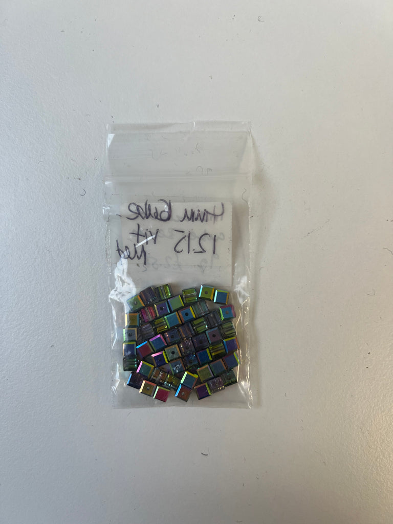 Iridescent Cube Beads 9g