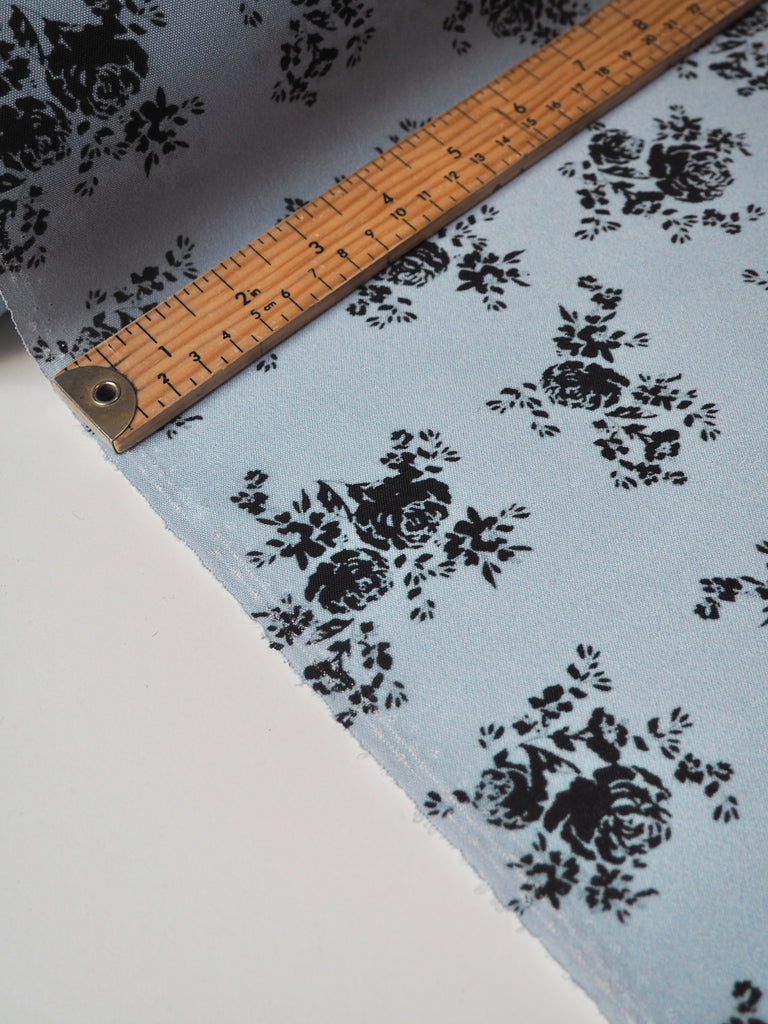 Blue Floral Heavy Silk Organza