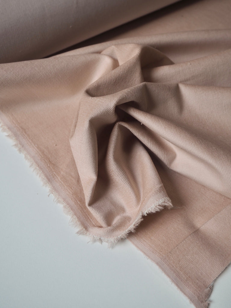 Pale Pink Stretch Cotton Micro Corduroy