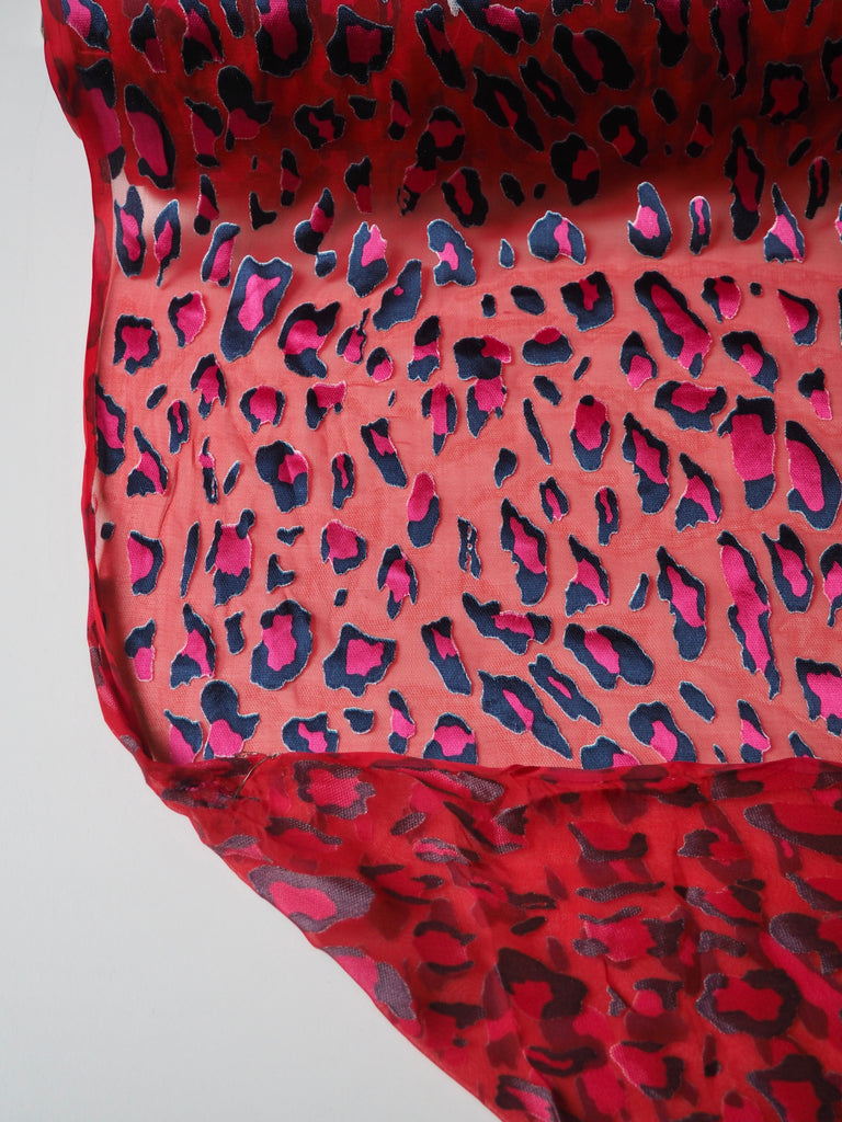 Red Leopard Burnout Chiffon