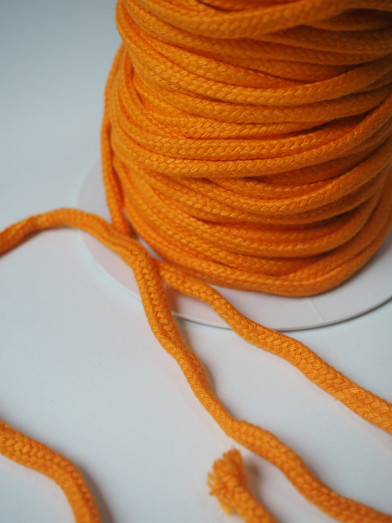 Orange Cotton Blend Braided Cord 5mm
