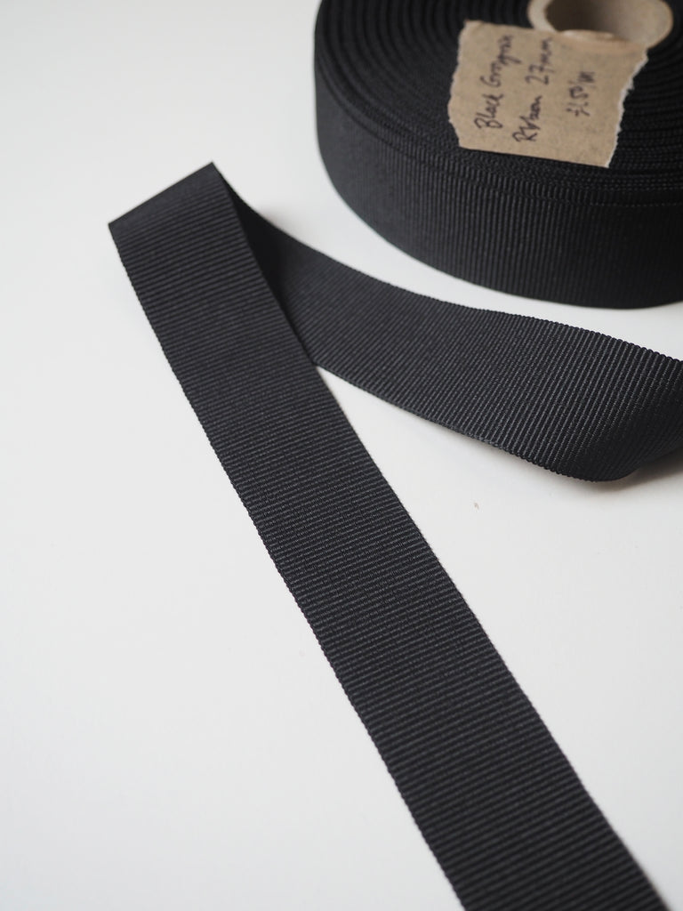 Black Grosgrain Ribbon 27mm