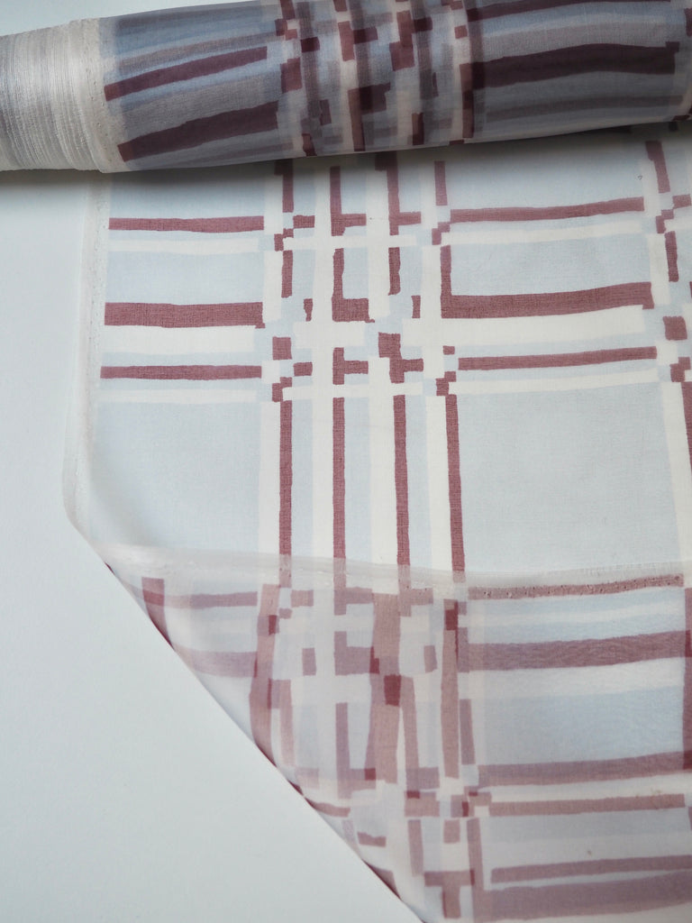 Painted Grid Silk Organza