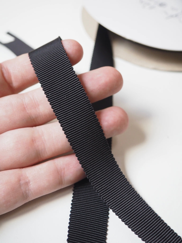 Mokubu Black Grosgrain Ribbon 15mm