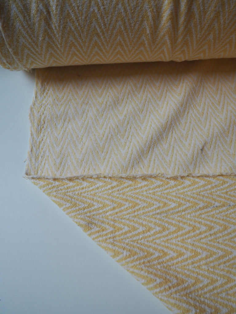 Yellow Chevron Cotton Loopback Jersey