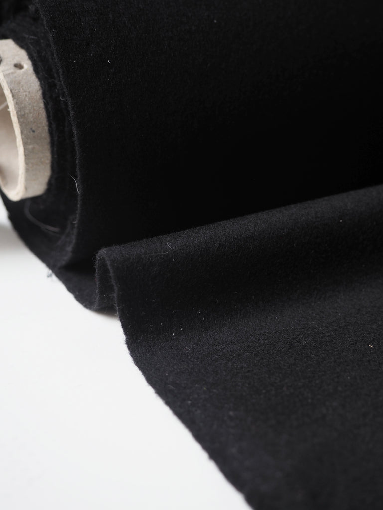 Black Cashmere/Wool Zibeline Coating