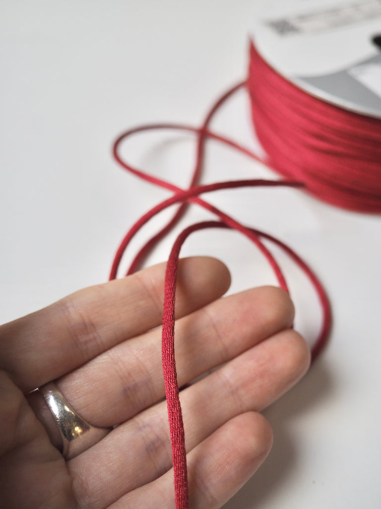 Shindo Cranberry Cotton Satin Cord 3mm
