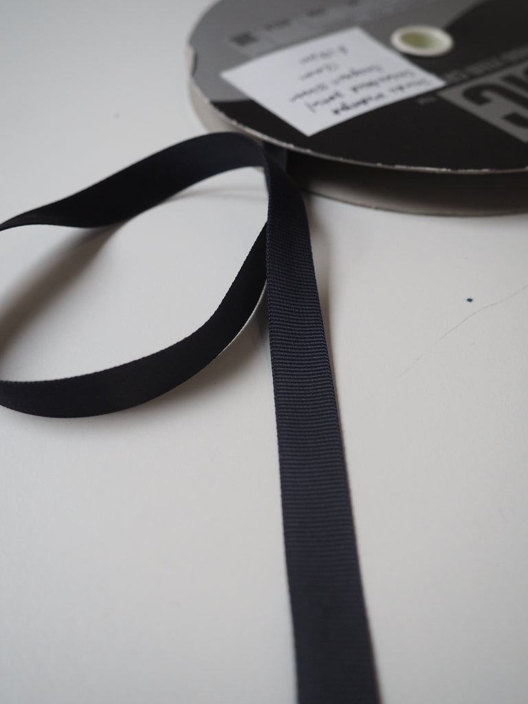 Shindo Midnight Double-Faced Satin/Grosgrain Ribbon 12mm