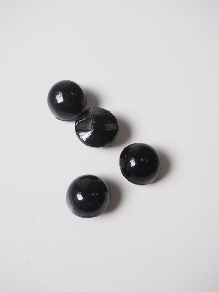Shiny Black Dome Shank Button 15mm