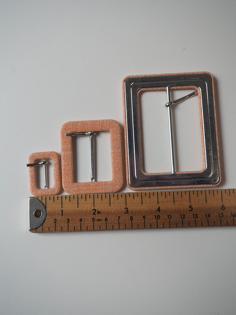 Peach Fabric Covered Buckles