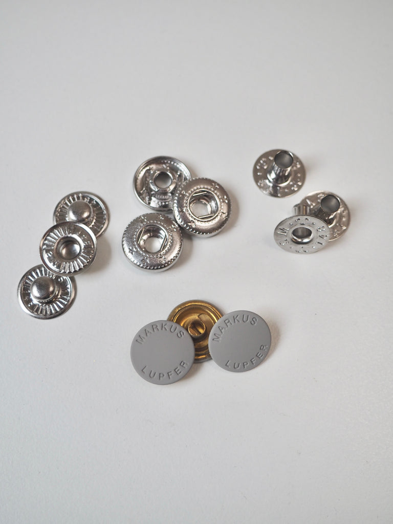 Matte Grey Branded Press Studs 15mm/24L