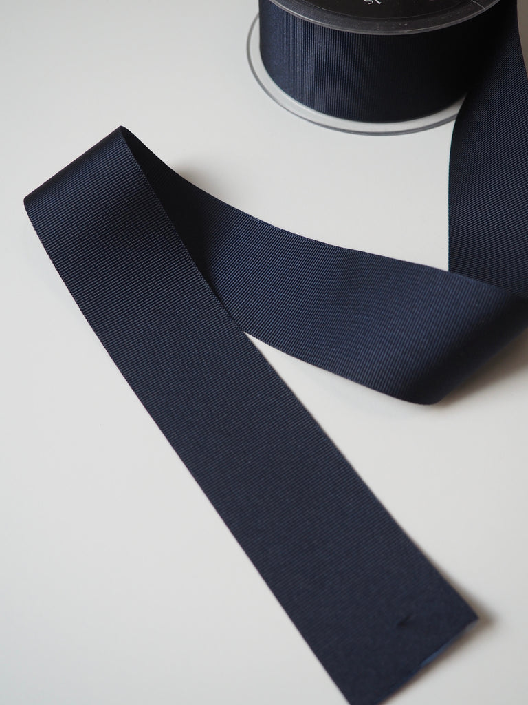 Berisfords Navy Grosgrain Ribbon 40mm